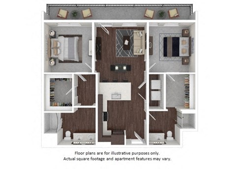 B1 2 3D disclaimer floor plan at The Casey, CO, 80202